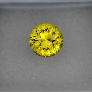 Precision Cut, 4.78 ct Lab Yellow Sapphire, 10 MM Round cut Yellow Sapphire, Excellent Cut Yellow Sapphire, Gemstone, Solitaire Sapphire