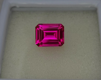 Precision Cut, 3.95 Ct Lab Hot Pink Sapphire: Custom Gemstone (8x10 MM), Loose Sapphire, Gems