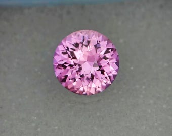 Precision Gems, zafiro rosa cultivado en laboratorio de 3,50 ct: piedra preciosa brillante redonda de 9 mm