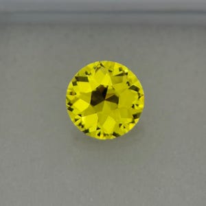 Precision Cut, 3.20 ct  Lab Yellow Sapphire, 9 MM Round cut Yellow Sapphire, Yellow Sapphire, Flower Cut Yellow Sapphire, Precision Gemstone