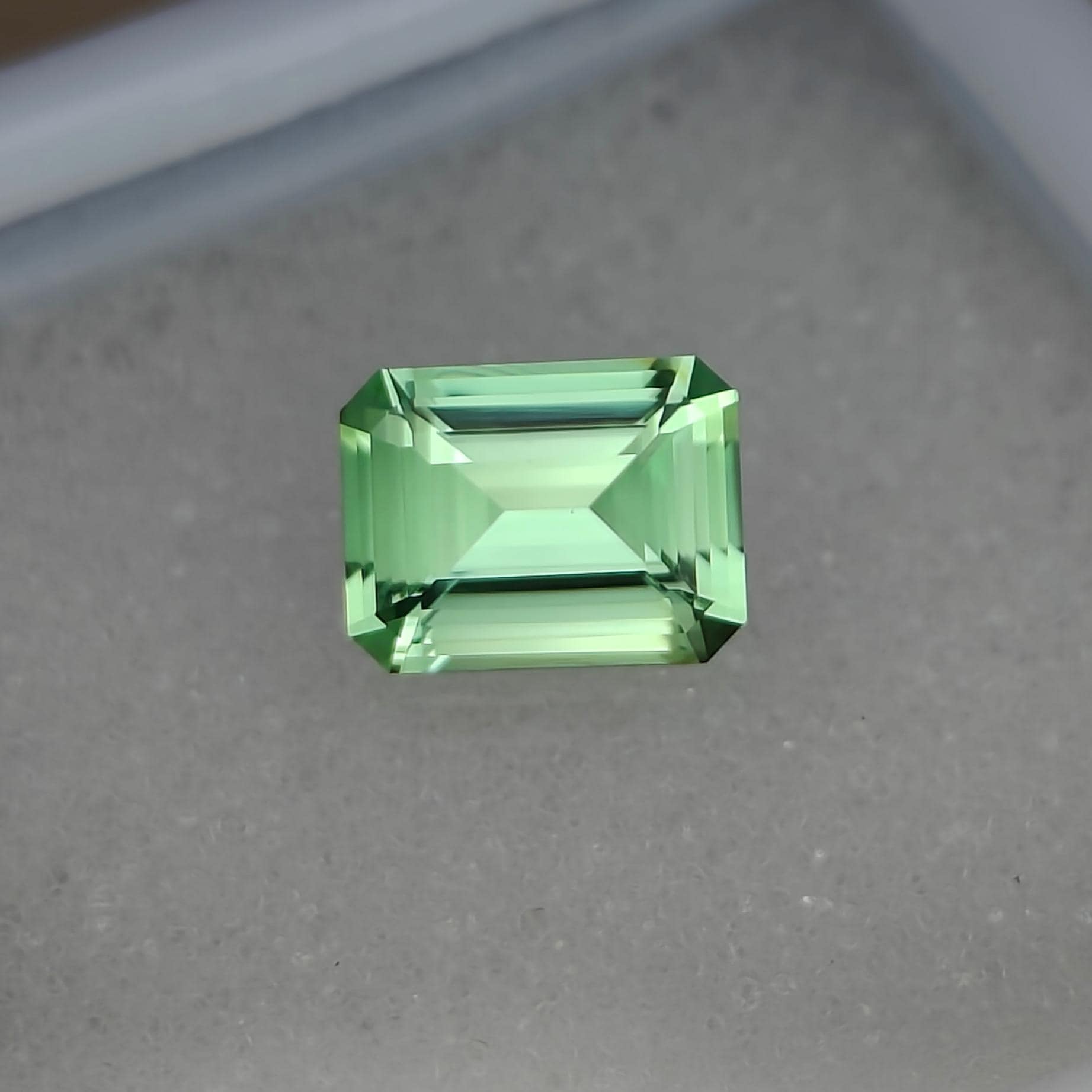Precision Cut - 2.80 ct Apple Green Lab Sapphire, 7x9 MM Emerald Cut Green Sapphire, Sapphire, High Quality Clean Sapphire, Gemstone