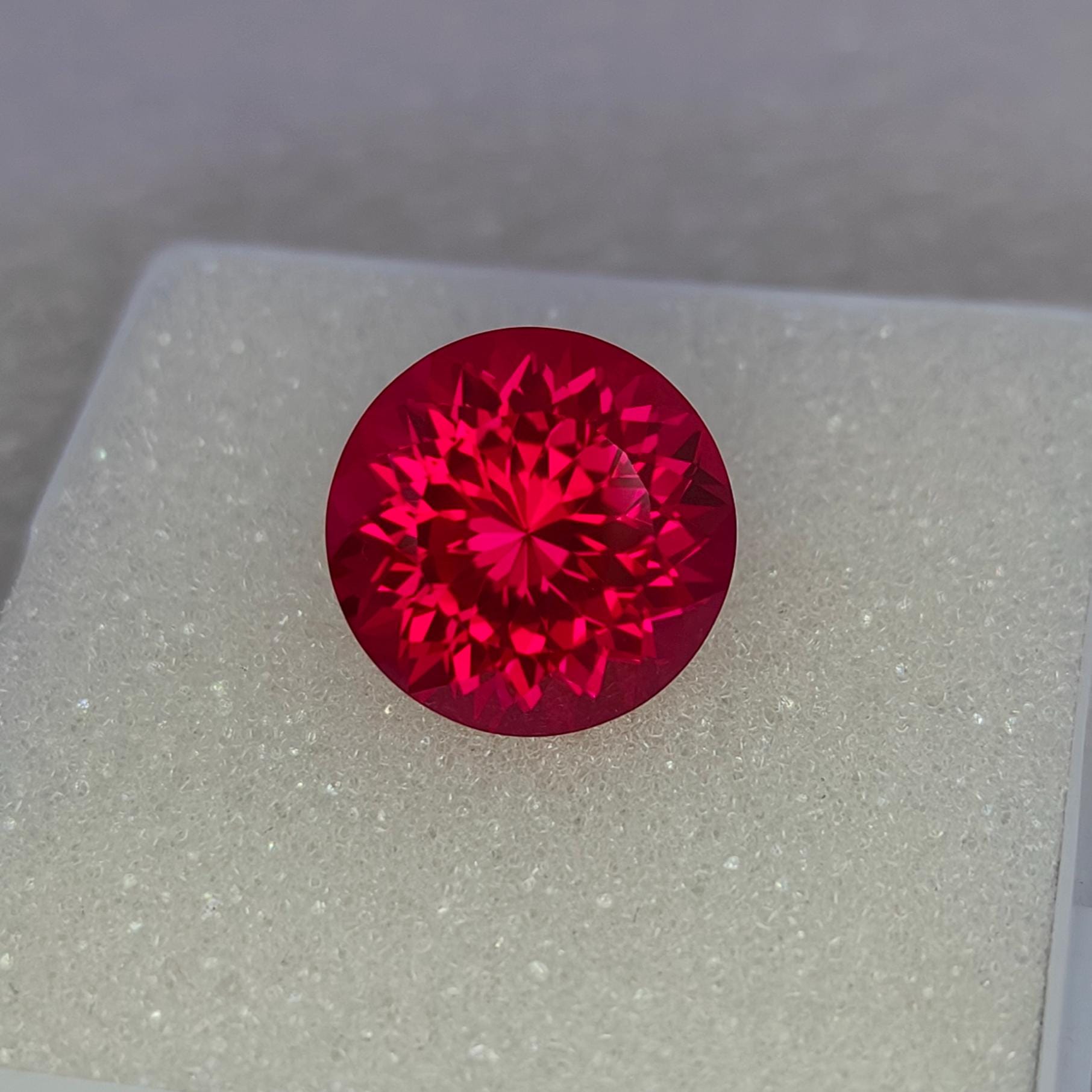 Precision Cut - 14.10 Ct Ruby, 14 MM Round Cut Ruby, Solitaire Gemstone ...