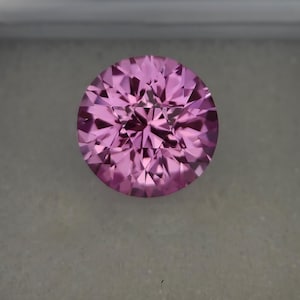 Precision Cut, 8.45 ct Lab Pink Sapphire, 12 MM Round Pink Sapphire, Flawless Pink Sapphire, Excellent Cut Pink Sapphire, Gemstone