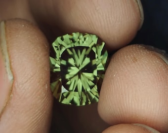 Precision Cut, 6.65 Ct Lab Green Spinel, 12x10 MM Cushion Cut Green Spinel, Loose Gemstone, Precious Gems