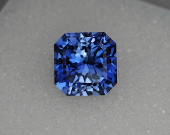 Radiant Cut Lab Blue Sapphire: Royal Blue Loose Gemstone, 6.45 Ct