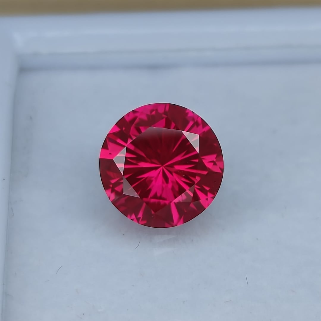 Precision Cut - 4.60 Ct Ruby, 10 MM Round Cut Ruby, Solitaire Gemstone ...