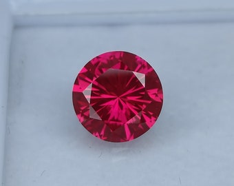 Precision Cut -  4.60 ct  Ruby, 10 MM Round Cut Ruby, Solitaire Gemstone, Loose Ruby, Pigeon Blood Ruby, Wedding Ring Stone, Gemstone