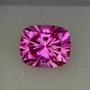 Precision Cut, 7.60 Ct Lab Hot Pink Sapphire, 10x12 MM Cushion Cut Pink Sapphire, Custom Cut Pink Sapphire, Gemstone, Loose Pink Sapphire