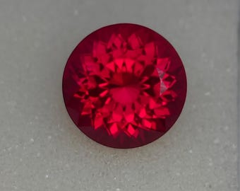 Precision Cut -  14.10 ct  Ruby, 14 MM Round Cut Ruby, Solitaire Gemstone, Loose Ruby, Pigeon Blood Ruby, Wedding Ring Stone, Gemstone