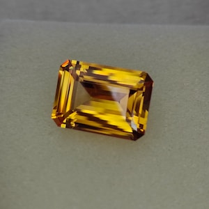 Precision Cut, 9 Ct Lab Yellow Sapphire, 10x14 MM Emerald Cut Yellow Sapphire, Precious Gemstone, Sapphire, Emerald cut Sapphire