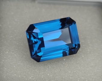 Precision Cut, 8.30 ct Lab Blue Spinel, 10x14 MM Emerald Cut Blue Spinel, AAA Flawless Dark Blue Spinel, Custom Cut Gemstone, Gemstone,
