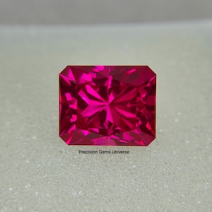 Rubí de laboratorio de 9,15 ct con corte de precisión, rubí de corte radiante de 10 x 12 mm, piedra preciosa suelta, rubí con corte personalizado