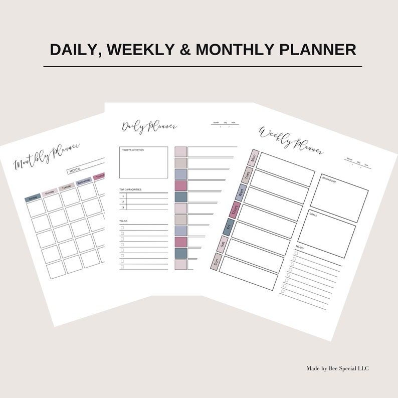 ADHD Planner Adults ADHD Daily Checklist Bundle for Planning and