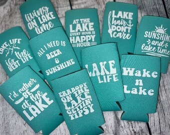 Bach Party Can Cooler * Bachelorette Party Favors * Lake Life Cooler * Custom Can Cooler * Personalized Party Favors * Party Favors
