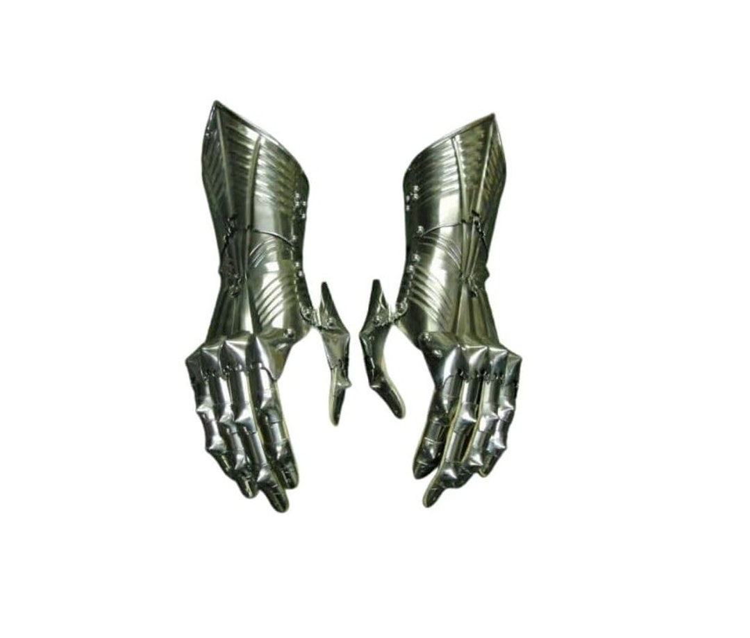 Medieval Gauntlets Gloves SCA LARP 18 Gauge Articulated Steel Etsy