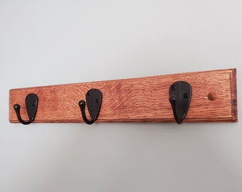 Perchero de roble para pared: organizador para entrada, decoración rústica