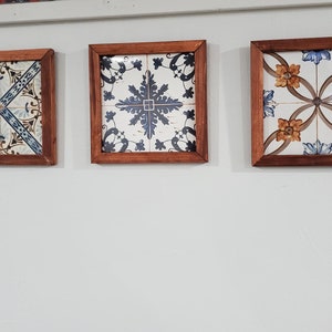 Framed Marrakesh Tile, Moroccan, Decorative Sign, Farmhouse Sign, Wood Sign, Tile Wood Sign, Mantle Sign, Gallery Wall, Housewarming Gift