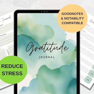 Digital Gratitude Journal |Daily Gratitude GoodNotes & Notability Compatibile, Mindfulness, Mental Health, iPad