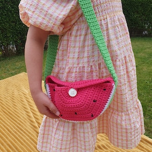 Pattern for Girls Crochet Watermelon Shoulder Bag