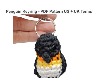 Penguin Keyring Crochet Pattern pdf - Amigurumi Animal | US & UK Terms