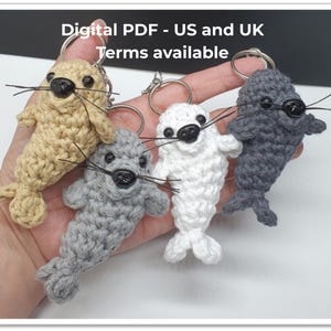 Crochet Seal Keyring Pattern: US Terminology (PDF Pattern)