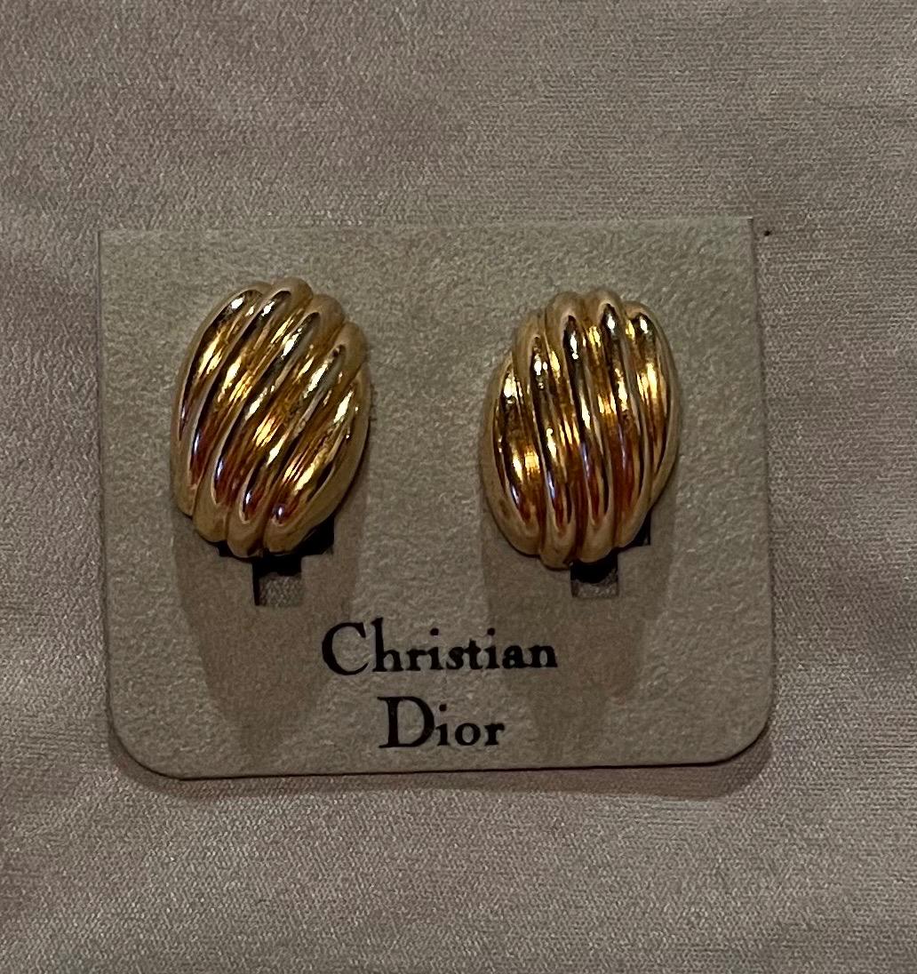 Boucles D'oreilles Clips Vintage XXL Des Années 80 – 14 Cm – Strass Doré – Style Rétro Exceptionnel