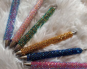 Rhinestone Resin Pen with Stylus - Ink Refill Included