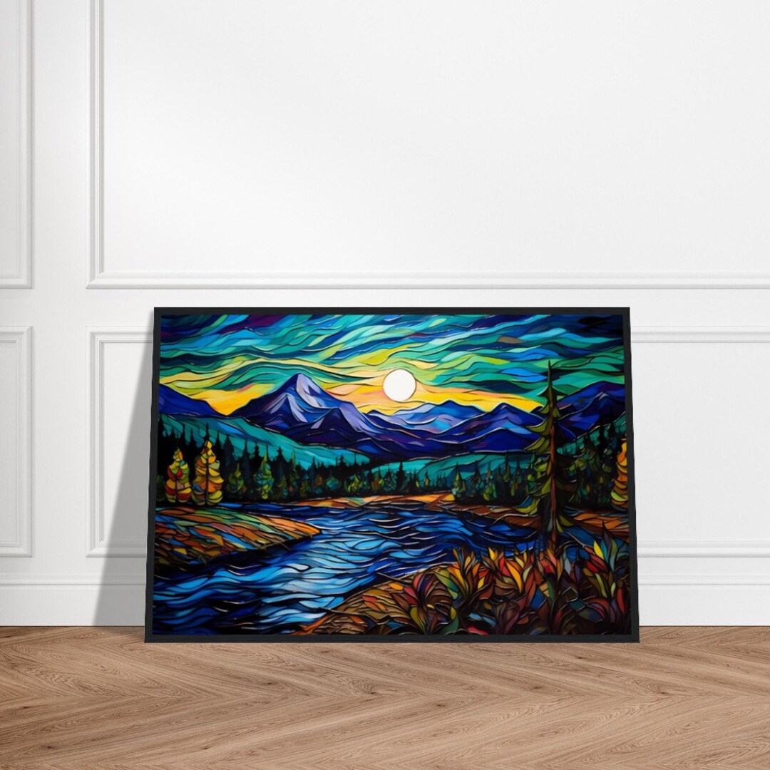 Colorful Impressionist Framed Art Van Goghinspired Etsy