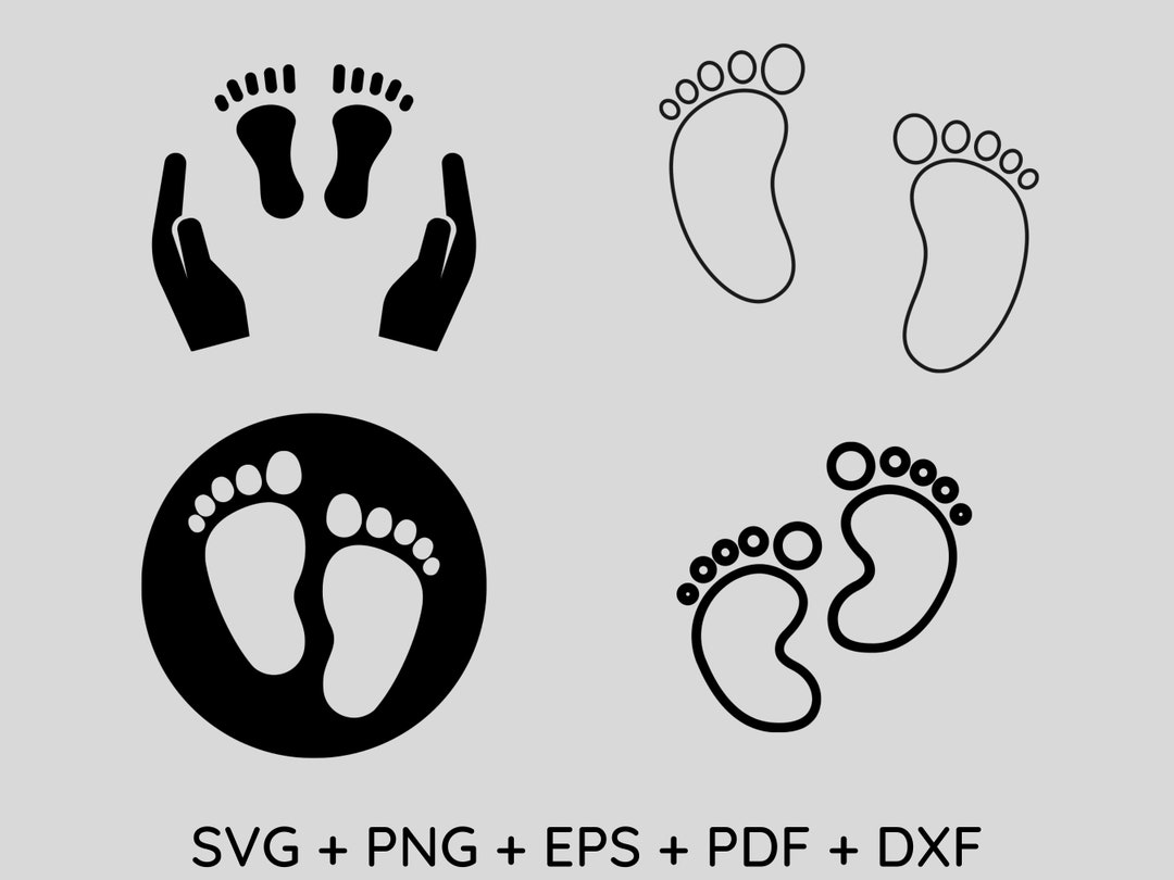 Baby Footprint Svg Png Baby Feet Svg File Instant Download Etsy