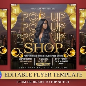 Pop-Up Shop Flyer Canva Template | Editable Business Event Flyer | Digital Marketing Flyer | Small Business Promotion | Instant Download