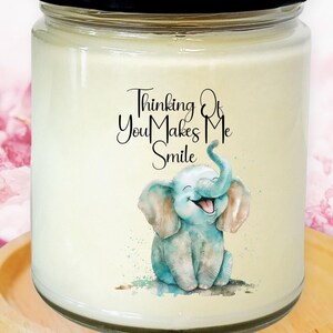Thinking Of You Makes Me Smile Candle,Thinking Of You Candle,Thinking Of You Makes Me Smile with Baby Elephant Candle,
