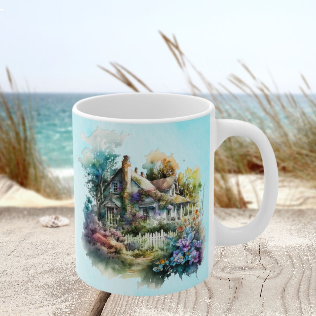 Cottage Floral Coffee Mug, Floral Cottage Coffee Cup, Cottagecore ...