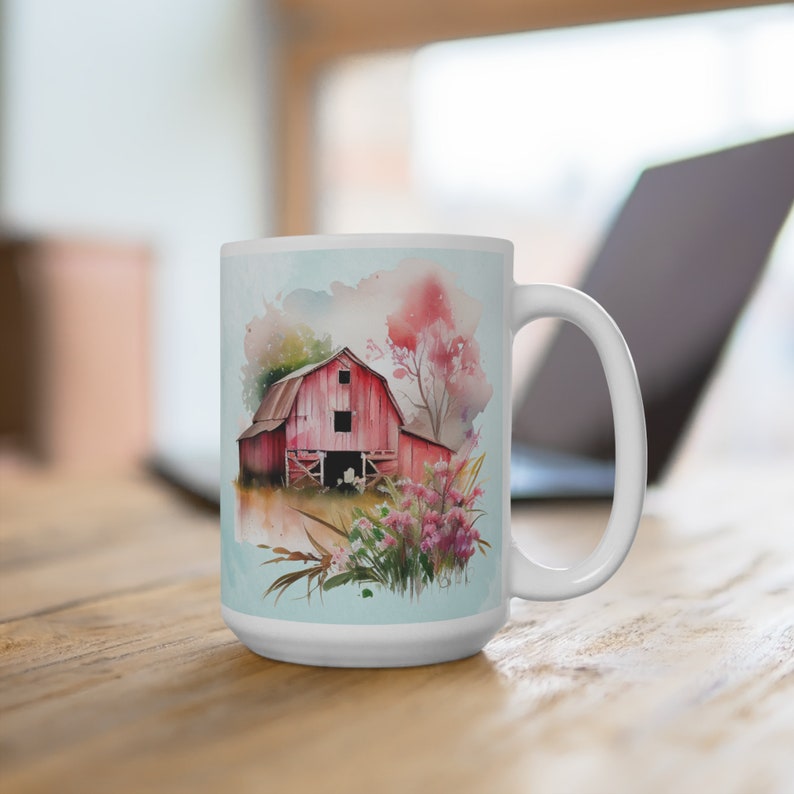 ANutSusieDesigns Barn Coffee Mug