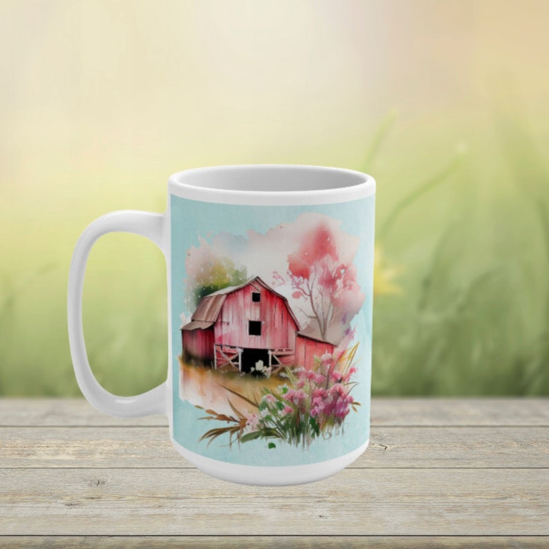 ANutSusieDesigns Barn Coffee Mug - Thumbnail 2