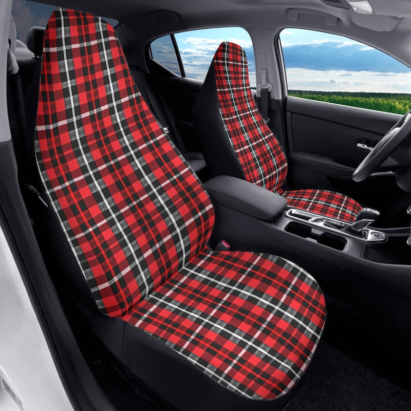 Royal Stewart Tartan Red Plaid Scottish Universal Fit Car Seat Cover