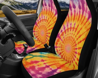 Tie Dye Car Seat Covers, Orange Blue Car Seat Covers for Women, Colorful Seat Cover for SUV, Aesthetic Car Decor, Tie Dye retro seat covers