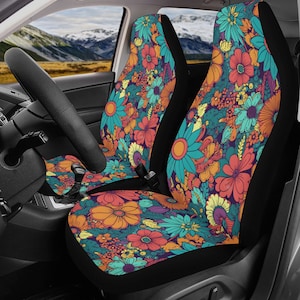 Binienty Boho Car Accessories Seat Covers for Cars for Women Universal  Bench Seat Covers for Truck Hippie Flowers Saddle Blanket Seat Protectors  Fit SUV Van Car Interior Decor 