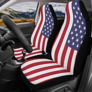 USA Flag Car Seat Cover Set, USA Flag Car Seat Covers, American Flag Car Seat Covers, USA Flag Car Gift