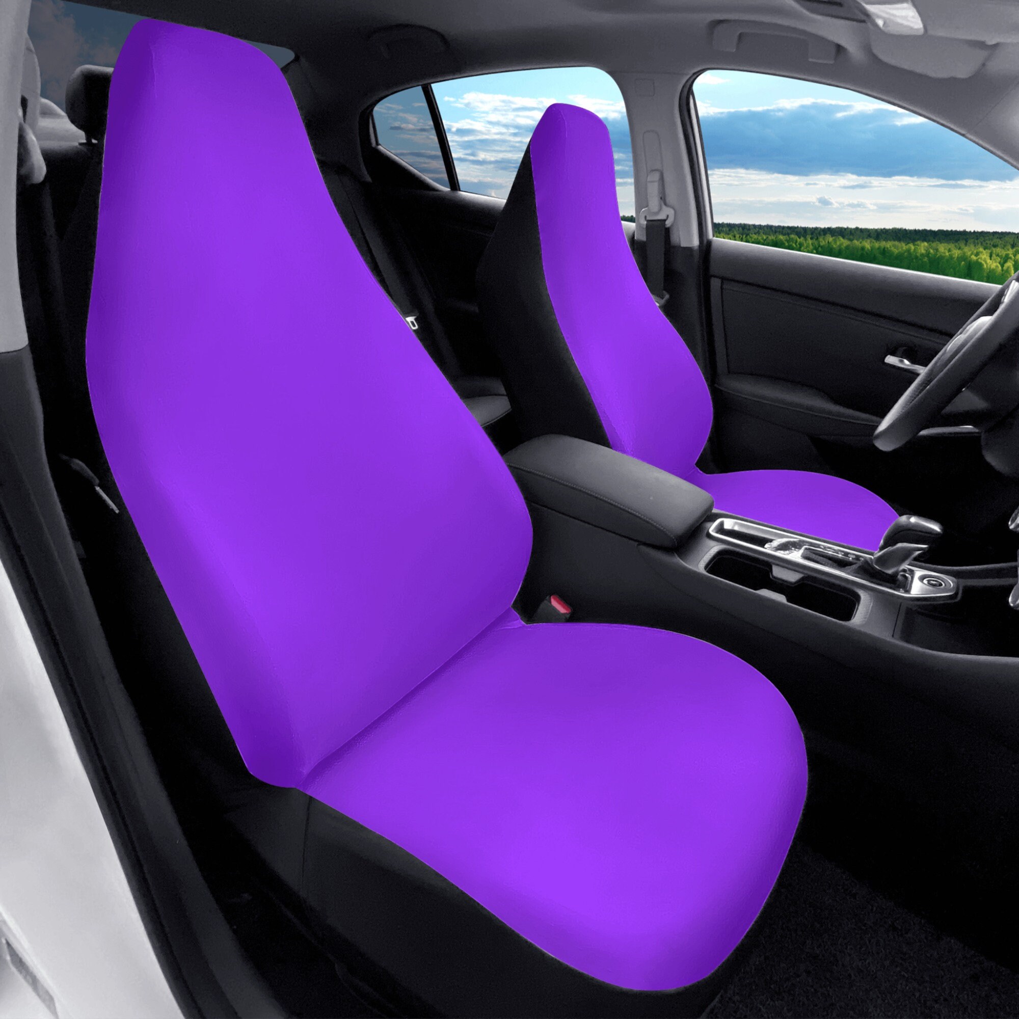 Purple Cubes Car Seat Cover Set