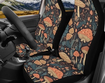 Cottagecore Car Seat Cover For Women, Retro Boho Floral Seat Cover, Mushroom Car Seat Covers for Vehicle, Car Cottage core Gift for Her