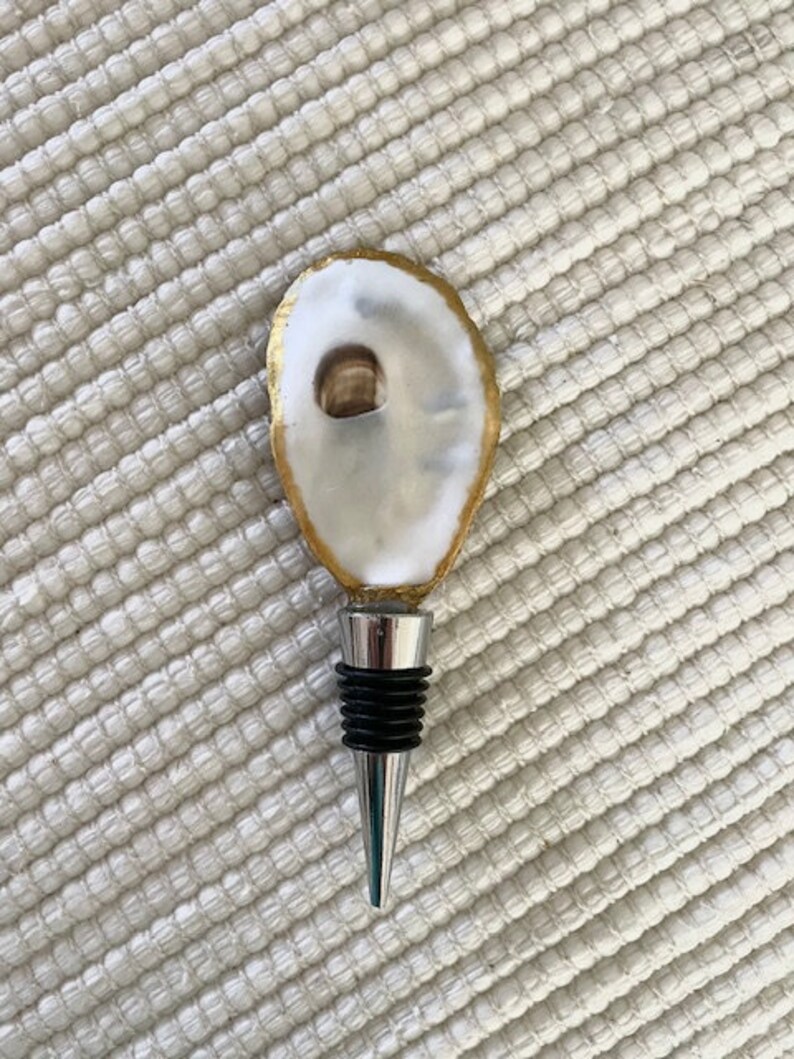Oyster Shell Wine Stopper, Wine Enthusiast, Gift for Mom, Bar Accessory