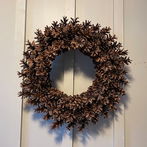 Fresh Pinecone Wreath: Rustic Farmhouse Door Decor, Housewarming Gift
