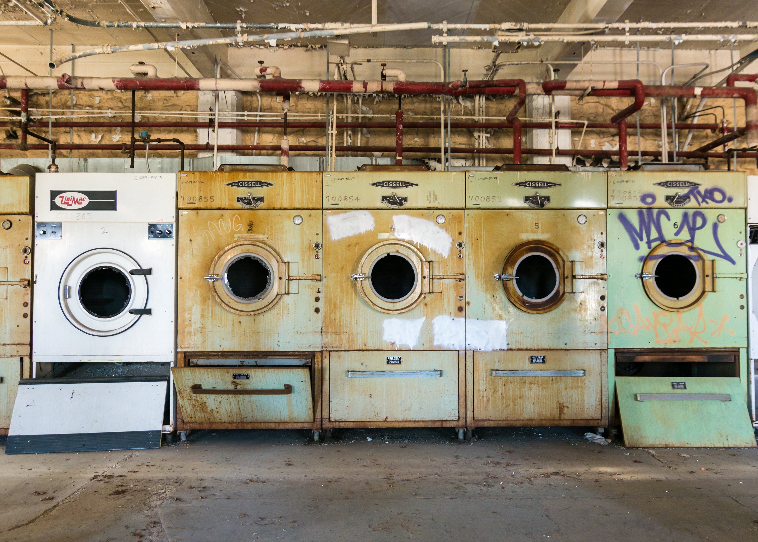 Laundry Room Abandoned Photo, Rustic Laundry Photography, Urban Exploration Print, Vintage Decay