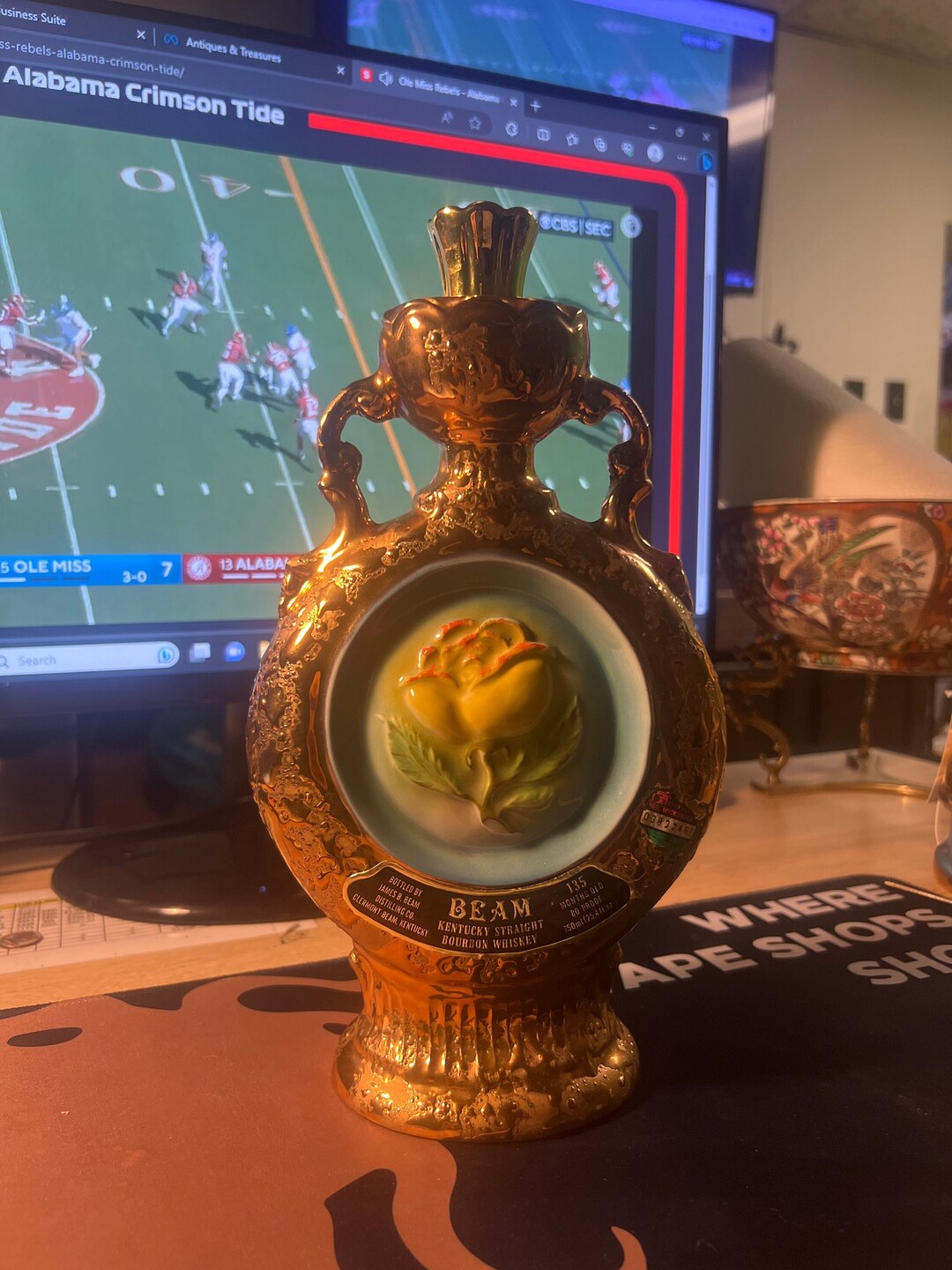 1978 Jim Beam Executive Series Yellow Rose Decanter EMPTY Etsy