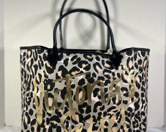 Victoria's Secret grijs/zwart/bruine Cheetah schoudertas Tote sporttas