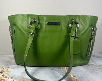 Coach Lime groene ritsen Tote schouder handtas portemonnee