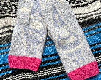 Manoplas de lana suave y delicada al 100% con temática de gnomos