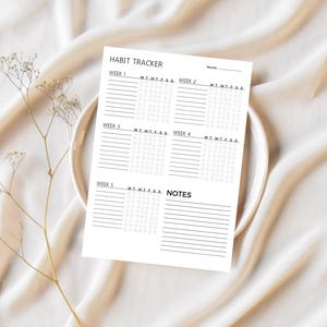 Printable Monthly Habit Tracker, Habit Tracker Template, Routine Tracker, 30 Day Habit Challenge, Digital Habit Tracker, Productive Tracker