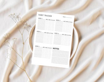 Printable Monthly Habit Tracker, Habit Tracker Template, Routine Tracker, 30 Day Habit Challenge, Digital Habit Tracker, Productive Tracker