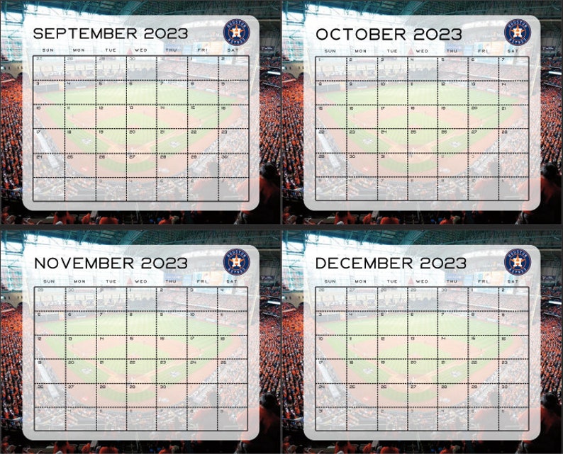 Houston Astros Printable 2023 Monthly Calendar Instant - Etsy